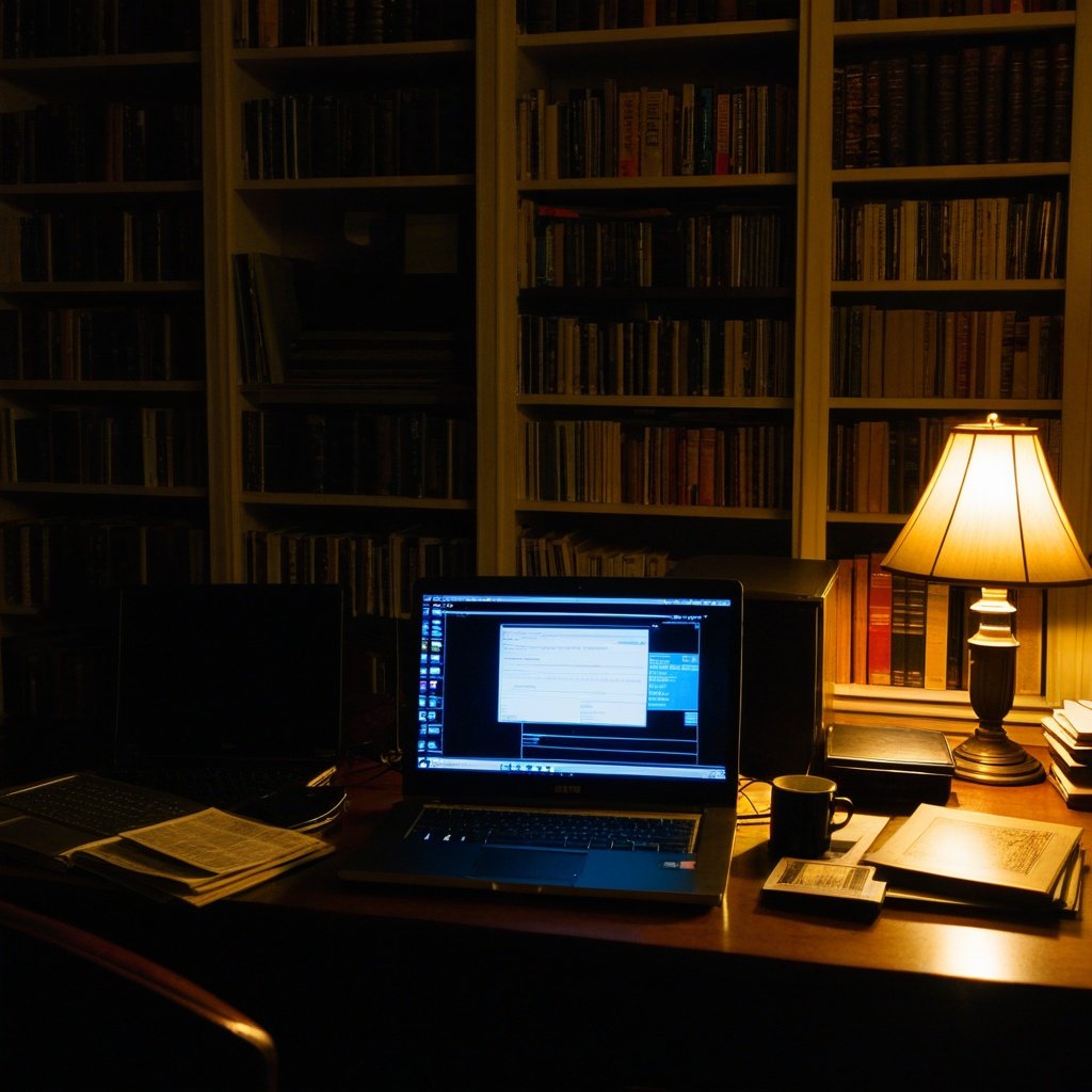 Laptop open on a streaming service at a dimly lit home library desk — finding Australian films to watch now